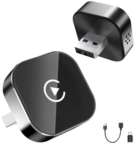 CMRDQD CarPlay Wireless Adapter für Apple 2026, Car Play kabellos Adapter, Plug & Play, USB-A, Mini & Stabiler Wireless Car Play Adapter kompatibel mit Apple iOS 10+ & Wired CarPlay Autos ab 2016
