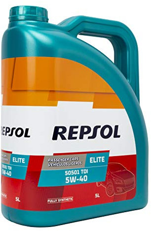 REPSOL MOTORÖL ELITE TDI 50501 TDI 5W40 5L, Transparent / Golden, Einheitsgröße, RP135X55