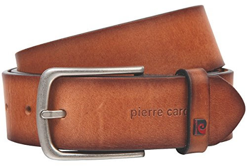 Pierre Cardin Gürtel Herren Vollledergürtel aus Vollrindleder, 40 mm breit, kürzbar, Gürtel, Ledergürtel, Jeans-Gürtel, cognac/marine, Größe/Size:105, Farbe/Color:braun