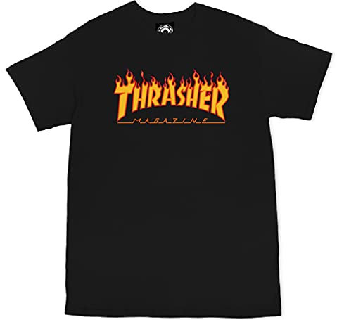 Thrasher Herren Trutsh05749 T-Shirt, Nero (Nero/Fiamme), Small