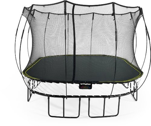 Springfree Trampolin S113 - Large Square 340 cm x 340 cm Reine Sprungfläche (entspricht 400 cm x 400 cm) inkl. Netz