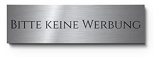 Briefkasten Schilder Keine Werbung und kostenlose Zeitung | Professionelle Gravur auf Edelstahl | Robust - wetterfest - rostfrei - langlebig - UV-beständig