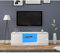 TV Cabinet Unit Stand LED RGB Light Matt body and High Gloss Doors in White - 120x39x40cm