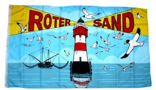 Fahne/Flagge Roter Sand Leuchtturm Möwen 90 x 150 cm
