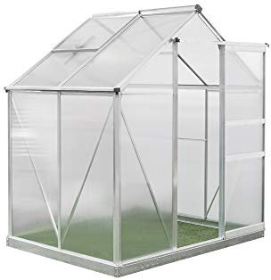 Westmann Gewächshaus Flora 64 Aluminium | 132x190x201 cm | Silber | Pflanzhaus & Treibhaus zum ganzjährigen Anbau von Gemüse & Obst