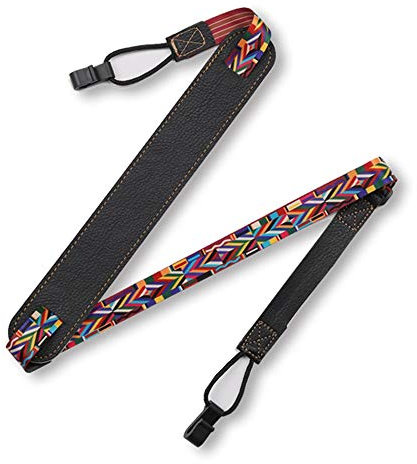 AXROAD MALL Classic Ukulele Strap Genuine Leather Double Layer Adjustable Shoulder Straps With J Hook Strong Back Straps No Drilling (Color : Black)