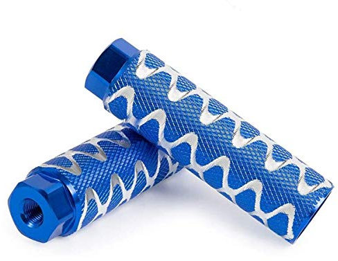 ZONSUSE 2 PCS Universal Bike Pegs,rutschfeste Fahrrad Peg für Mountainbikes,Aluminiumlegierung Bike Foot Pegs Kids Adult,BMX-Fußpedal/Peg aus Aluminiumlegierung, rutschfest (Blau)