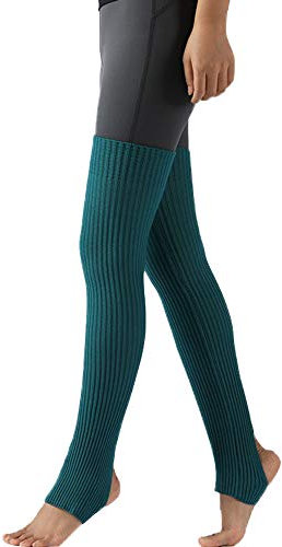 Nanxson Damen Beinwärmer Winter Gerippt Gestrickt Beinstulpen Strumpf für 80er Jahre Party Dance Sport Yoga TTW0072 (licht grün)