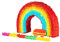 Fax Potato Rainbow Pinata, Rainbow Buster Stick and Blindfold Set (W53 x D9 x H36cm) Fill Your Own Kids Large Party Supplies Themed Birthday Fun Decoration Pinata for Kids Parties & Games