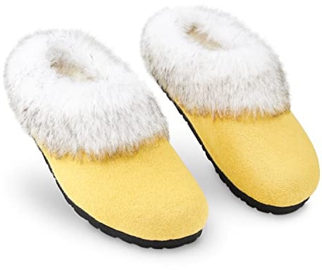 DUNLOP Zapatillas Mujer Casa con Suela Antideslizante, Pantuflas Mujer Invierno con Forro Polar, Regalos Para Mujer y Chica Adolescente Talla 37-41 (38, Mostaza, numeric_38)