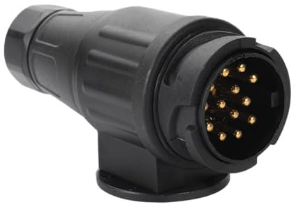 Qiping Anhängerstecker 13 Polige Male für PKW, LKW, Fahrradträger, Wohnwagen, Wohnmobile, RV