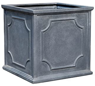 ESCHBACH® Pflanzkübel Cumberland 50 Blei Grau Quadratisch * 47 x 47 x 47 cm * 10 Jahre Garantie
