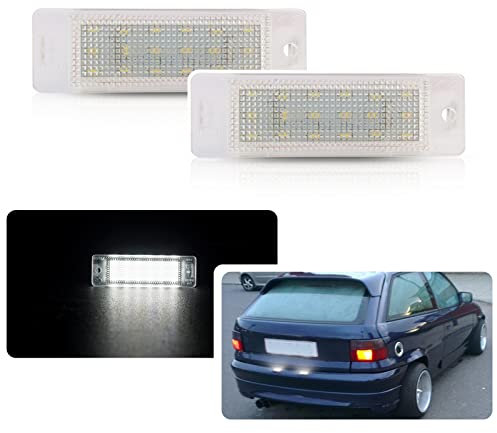 njssjd 2 x LED-Kennzeichenbeleuchtung für Astra F GSI MK3 1992–1998 für Calibra 1989–1997, Auto-Rücklicht, OEM: 1224102, 90241129