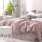 Pure Label Halbleinen Bettwäsche 3tlg. 135x200 cm mit Kissenbezug 80x80 cm und einem Kissen 40x80 cm in Mauve - Bügelfreie Bettwäsche Sets 135 x 200 aus belgischem Leinen und feinster Baumwolle