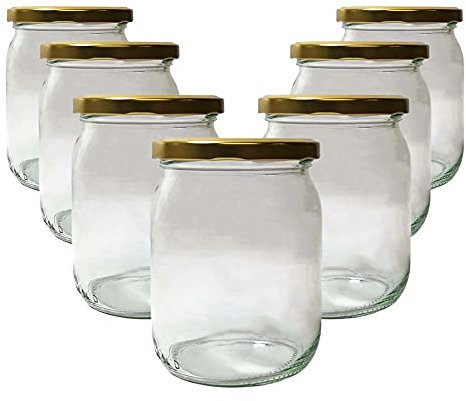 DIAH DO IT AT HOME Pickle Jars with Lids 540ml - Jam Chutney Honey Storage - (24 x Glass Jar 540ml + Lid)