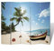 Susany Zusammenklappen Foto-Paravent Trennwand Raumteiler Wand Strand/Blumen doppelseitig Dekoration Mit Aufdruck bedruckt,Faltbar Sichtschutz Stellwand 200 x 170 cm (B x H),Massives Tannenholz