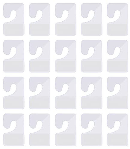 AIEX 200 Stück Transparente Klebrige Aufhängelaschen, J-Haken Kunststoff-hake Anhängerhaken Selbstklebende Haken für Den Einzelhandel Display Verkaufsartikel (27 x 42 mm)