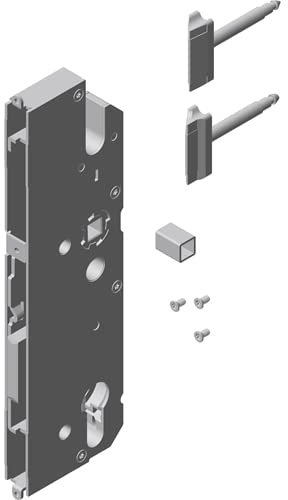 Serratura principale H 65/72/10 RB1000SL65721 con manicotto di riduzione 8/10 e con chiusura morbida da 2 mm