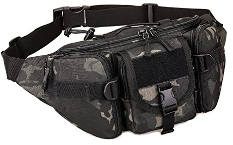 Yakmoo Große Hüfttasche Taktischer Militärstil Bauchtasche Wasserdicht Molle System Gürteltasche von Multifunktion für Outdoors Camouflage