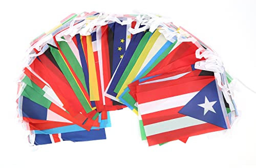 200 Länderflaggen,Fahnenkette Wimpelkette,internationale Flaggen Wimpelbanner,14 * 21cm,für Bar/Restaurant,Weltmeisterschaft/Internationale Sportfeier
