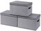 YheenLf 3 Pack Aufbewahrungsbox mit Deckel, Faltbare Stoffbox mit Griff, Kleiderschrank Organizer, Verwendet für die Aufbewahrung von Kleidung,Bücher,Grau,38×25×21cm