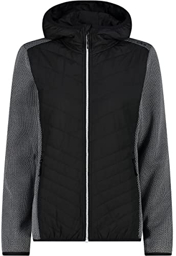 CMP Damen Hybrid Hoodie Jacke, Nero, 38