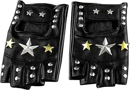 Xtom2013 Damen Biker fahren motorrad igel spiele fingerlose handschuhe Leder 14