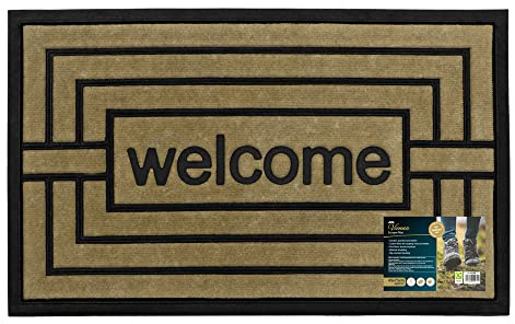 JVL Vienna Rubber Backed Scraper Doormat, 45x75cm, Welcome