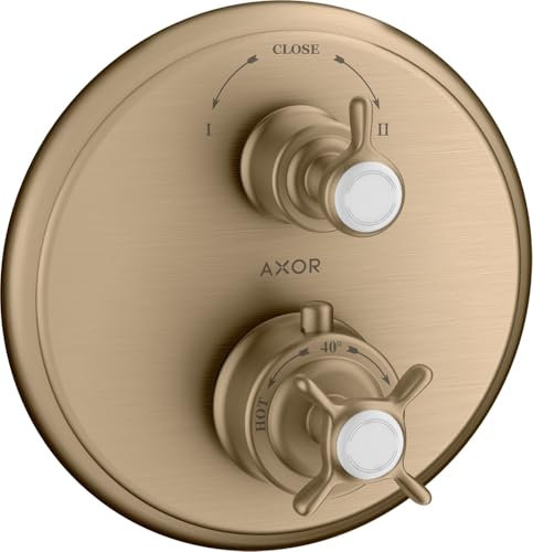 hansgrohe AXOR Montreux Thermostat Unterputz mit Absperrventil oder Umstellventil, 16820140, Farbe: Brushed Bronze