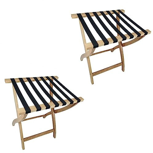 MOERGO 2pcs Support De Valise pour Chambre d'amis Pliant - Porte-Valise Porte-Bagages, Porte-Bagages en Bois Chambre Hôtel Porte-Bagages Pliant