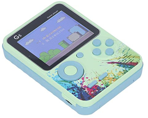 Egujiwa Console de Jeu Portable 3.0 Pouces Rétro écran Couleur LCD Sortie HD Plusieurs Jeux Machine de Jeu Vidéo avec Câble AV (Vert)