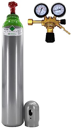 GENERIC Bombola del gas con riduttore gas Welding Gas MIX Argon (82%) + CO2 (18%) misto 1,9 m³ 8 litri 200 bar MIG TIG Misto
