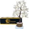 KRISTALGLOBE Rose Quartz Crystal Tree of Life with 300 Beads – Gold Wire Handmade Gemstone Bonsai Tree on Wooden Base – Spiritual Healing Decor & Gifts for Women Home Office Feng Shui