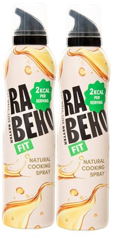 Rabeko Zero Spray da cucina a basso contenuto calorico | Naturale | 800 porzioni, 2 kcal per spray | Spray per arrostire, grigliare e cuocere al forno | Senza additivi, senza zucchero | 2 x 200ml