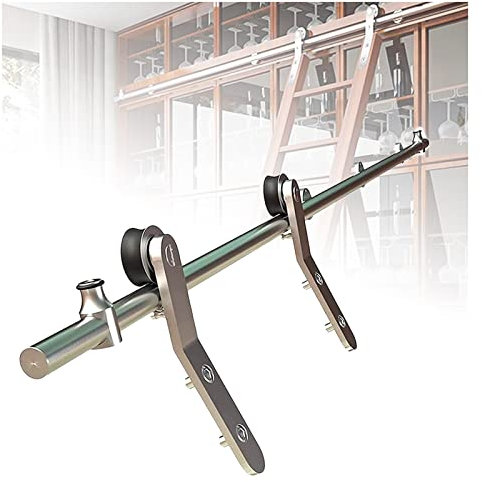Scale, Kit Porta Fienile Scorrevole in Acciaio Inossidabile 4Ft-20Ft Scala Scorrevole Binario Completo Hardware (Senza Scala) + per Casa/Attico/Biblioteca, Rulli da Pavimento/300Cm/9.8Ft