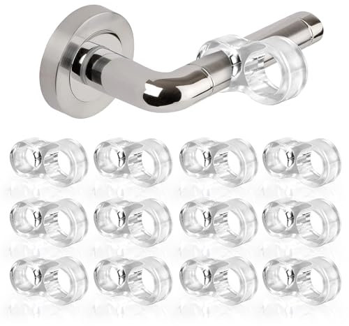 12 pezzi Fermaporte per maniglie Tipo 8, Ferma Porta in PVC, Trasparente Fermaporta Maniglia, RISVOWO Silicone Anti Protettori Maniglia Della, Proteggi Maniglia Porta