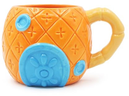 Bocguy Tasse Bob l'éponge Tasse à eau Maison d'ananas Mignon Tasse 3D Tasse en porcelaine faite à la main Café Thé Lait Tasse Bureau Tasse Cadeau pour Noël Anniversaire Anniversaire