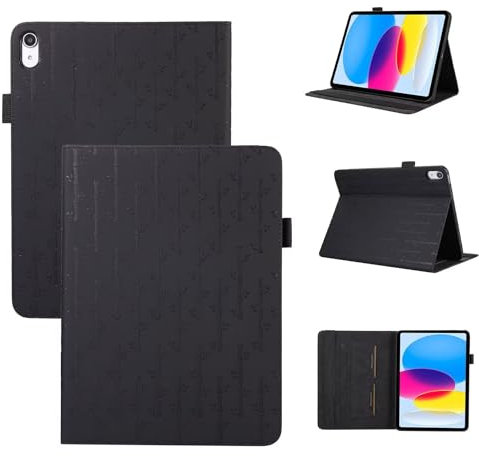 FMPCUON Funda para Amazon Fire HD 10 (2021)/10 Plus (2021) Tablet Delgada PU Cuero Carcasa Protectora con Función de Soporte Compatible con Cover Dentro de Silicón, Negro