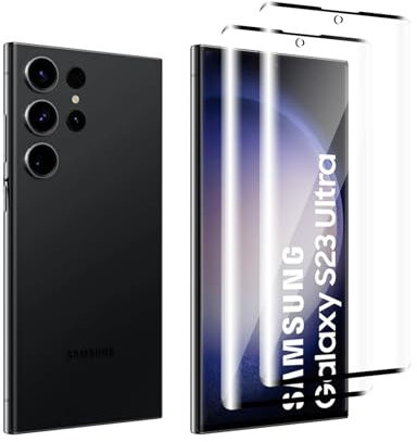 Zicurz 2 Piezas Protector de Pantalla para Samsung Galaxy S23 Ultra 5G Cristal Templado, Vidrio Templado, HD Transparente 9H Ultra Resistente, Antiarañazos, Sin Burbujas