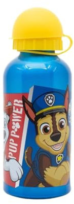 My sweety pop - Gourde - Aluminium - Pour enfant - Crèche - Maternelle - Ecole - Vacances - Repas - 17,5 cm – 400 ml - Hydratation - Idée Cadeau - Pat Patrouille - Bleu - pour garcon