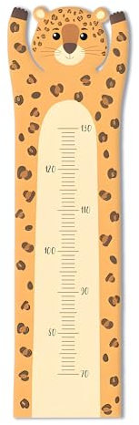 swook! Messlatten für Kinder personalisierbar mit Namen und eigenen Texten, Messlatte Kinder – Kinderzimmer Deko und Babyzimmer Deko, Messlatte für das Babyzimmer, 100cm – (Leopard ganz groß)