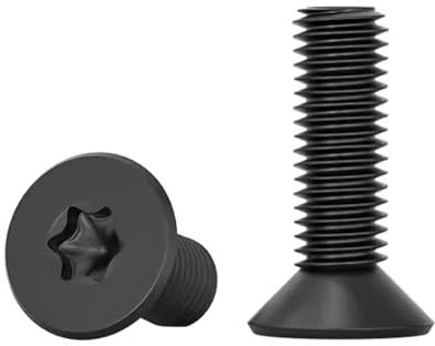 Drenky 20 Pezzi M5 X 20 mm Vite Testa Svasata M5 Viti Torx Acciaio Inossidabile A2 V2A Bullone Meccanico Unità Standard Nero Viti Completamente Filettate Per Macchine Utensili E Mobili Per La Casa