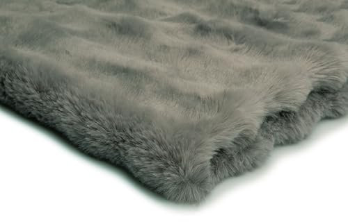 Kunstfell Bubble, Kaninchenfell, einseitig, meterwaren Textilien, 50 x 180 cm (Hellgrau)