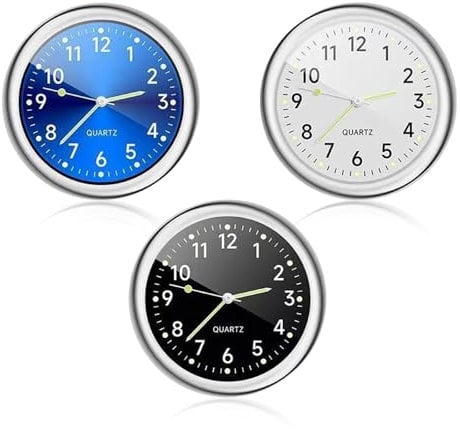 3 Stück Auto Uhr Mini Uhr Digital Uhr für Das Armaturenbrett Im Auto Quarzuhr für Auto Autouhr Zum Aufkleben Auf Dem Armaturenbrett Zur Autodekoration Universell und Leuchtend