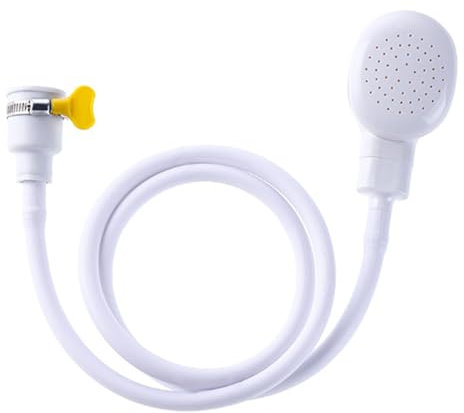 IUSOT Shower Attachment for Bath Taps, Bath Single Tap Shower Attachment Push on 1.3 M Rubber Hose for Taps, Pet Dog Shower Hair Shower Head for Bathroom Washing Dresser Kitchen Sink Mixer Tap