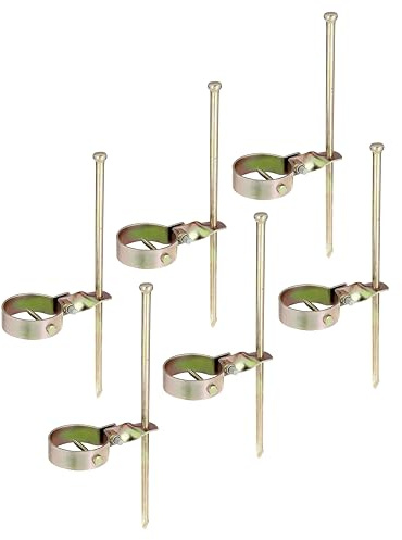 Alberts 842994 Schaukelanker | für die Befestigung am Boden | galvanisch gelb verzinkt | Länge 390 mm | Schellen-Ø 80 mm | 6er Set