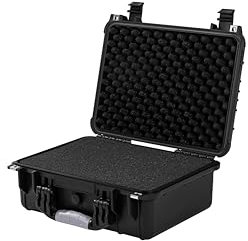 Electronicx Hartschalen-Kamerakoffer mit Schaumstoff - Stoßfest, IP55 Wasserdicht & Verschließbar - Für DSLR, Objektive, Drohnen, Werkzeug & Waffen (41 x 32 x 17.5cm, Schwarz)