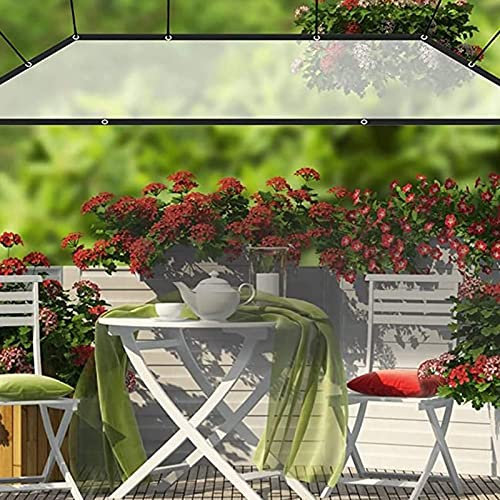 Tende impermeabili per esterni, con occhielli, trasparenti, per patio, pergola, giardino, pergola, pannelli laterali trasparenti, 3 x 1 m