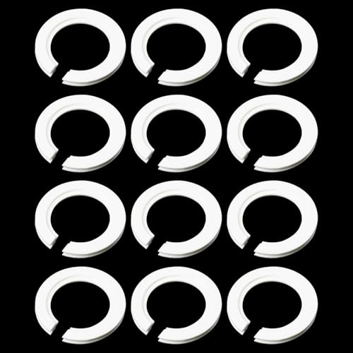 WOLMIK E27 to E14 Lampshade Reducer Ring, 12 Pack Plastic Lamp Shade Ring Converter, Lamp Shade Adapter Rings, Light Ring Converter Washer 42mm to 29mm Screw Fitting Adapter, White