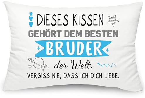 Yufansd Geschenke für Bruder Großer Bruder Kissenbezüge Dieses Kissen gehört dem besten Bruder der Welt Kissen Dekoration für Großer Bruder Geschenk Kopfkissenbezug 50 x 75 cm (Bruder)